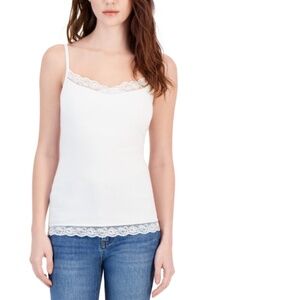 Charter Club Women's Lace-Trim Shelf-Bra Tank Top